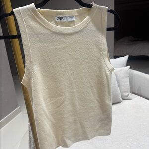Zara Ivory Sleeveless Tank Top